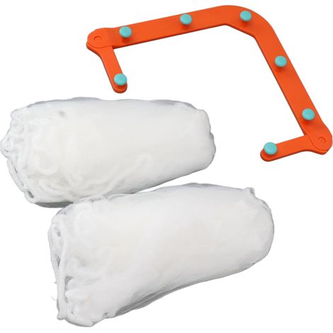 Lot de 2 filtres d'évier d'angle triangulaires avec 100 sacs poubelle orange pour la cuisine (1/5)