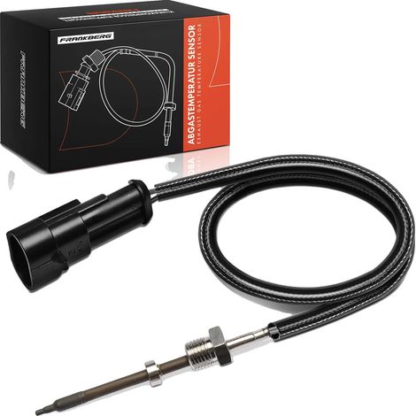 Sensor de temperatura, cable de 750 mm de longitud, rosca M14x1.5, compatible con IVECO EuroCargo 1991-2015, 2 contactos de conector, conector de color negro. (1/5)
