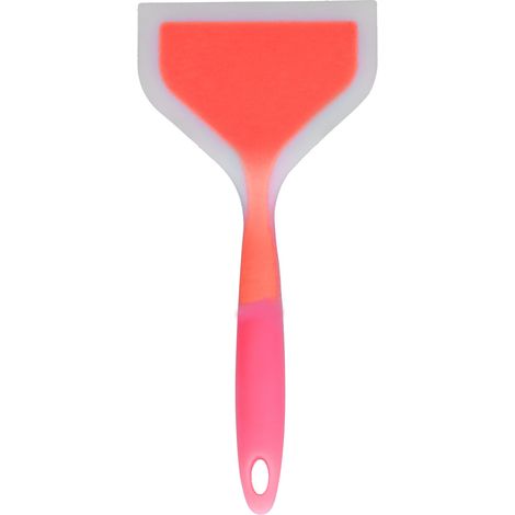 Spatule de Cuisson en Silicone Bicolore Transparente, Large pour Poêle à Pancakes et Friture, Orange pour Cuisine Maison (1/5)