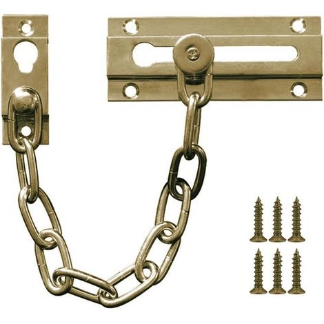 Chaîne de sécurité de porte en laiton massif - Finition antique - Antirouille - Robustesse pour la maison - Sécurité porte (1/5)
