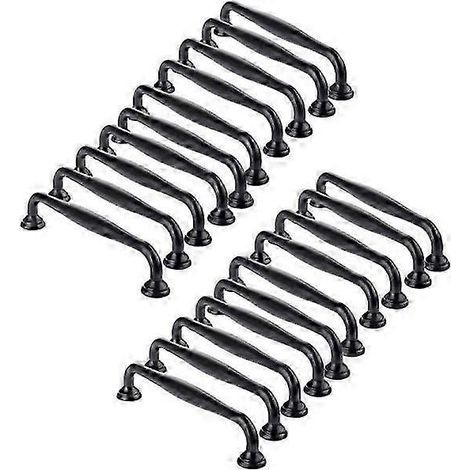 20 black door handles, kitchen cabinets, drawers, bedroom pulls center distance 96mm (20-tube model -96 hole distance) white (1/5)