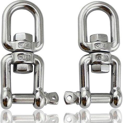 M8-2 pièces Manille De Levage, Manille Inox ,Anneau Pivotant œIl à œIl, pour Chaise Suspendue, Sac de Sable, Industrie, Voyages, Pêche, Outils D'alpinisme (1/4)