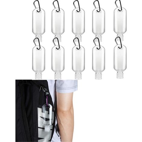Ulife Mall 50ml Portable Squeeze Bouteille pour Voyage, Clear 1, Plastique transparent, Bouteille de Voyage vide (1/5)