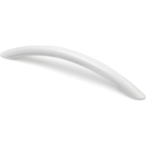 Asa de zamak con acabado blanco, dimensiones:147x11x26mm y entrepuntos:128mm -