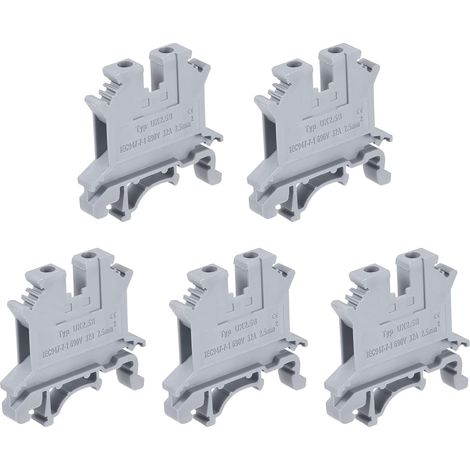 DIN Rail Montage Borniers Vis Type Pince Gris UK2.5B Paquet de 20 (1/5)