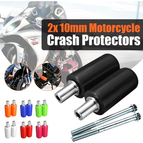 2x Universal Motorcycle Frame Slider Anti Crash Caps For Yamaha BMW Kawasaki (Black) (Matte Black) (1/5)