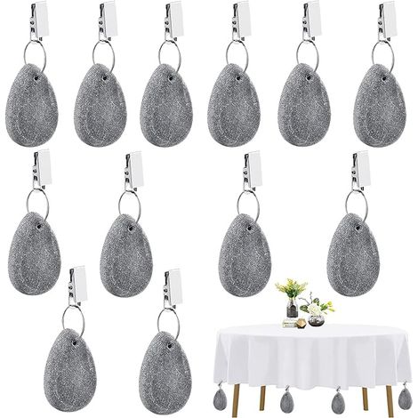 Poids pour Nappe de Table avec Pinces Marbre Naturel de Poids Nappe Fête Pierre Pendentif Nappe pour Exterieur Jardin pour intérieur ou extérieur, Cuisine, Mariage, fête, Pique-Nique Les buffets (1/5)