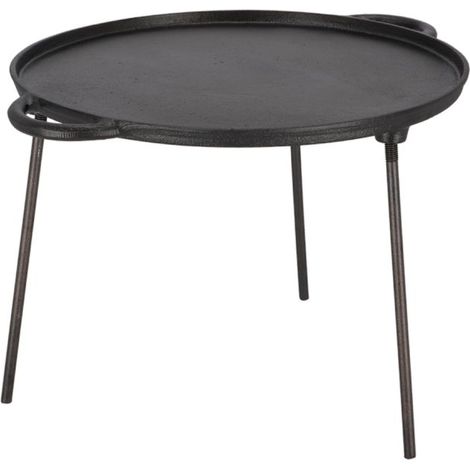 Plat de Cuisson Pizza en Fonte, sur Trois Pattes - Noir - 41,3 x 36,2 x H 26,7 cm - Livraison gratuite (1/5)