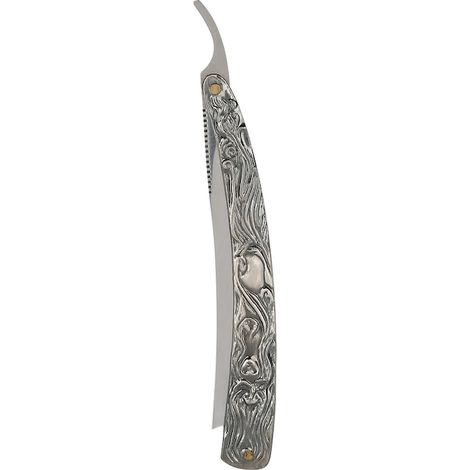 Rasoir classique à lame droite, design ergonomique, manche en aluminium, pliable, format poche, outil de rasage traditionnel, robuste et léger, pour homme, usage professionnel ou quotidien, finition p (1/4)