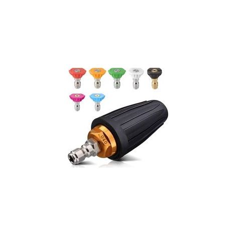 Buse turbo pour nettoyeur haute pression – 7 pointes – Raccord rapide 1/4' – Pression 4000 Psi – Nettoyage efficace béton et vinyle (1/5)
