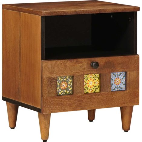 vidaXL  Bedside Cabinet  Brown 40 x 33 x 46 cm Solid Mango Wood