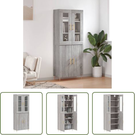 Maison Exclusive Highboard Grau Sonoma 69,5x34x180 cm (1/5)