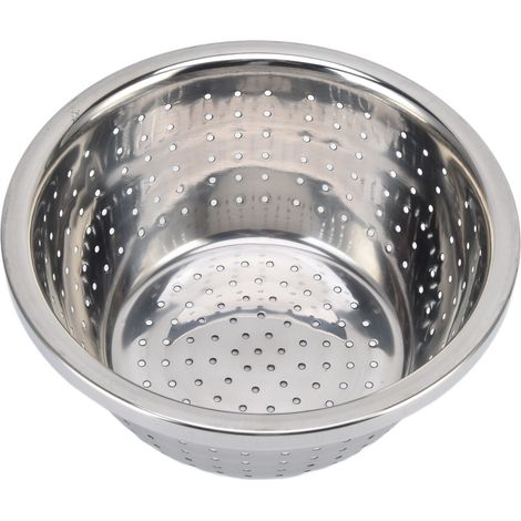 Vegetable Washing Basket Rustproof Multifunction Stainless Steel Colander for Kitchen Household Silver18cm (1/5)