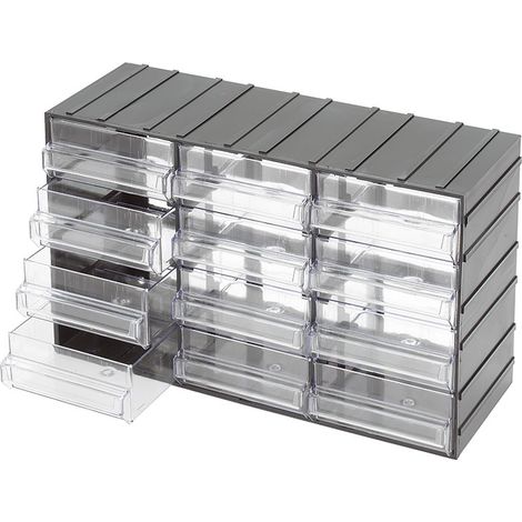 CAJA CAJONERA DE HERRAMIENTAS 12 CAJONES TIRADORES TRANSPARENTES FERVI C085/12