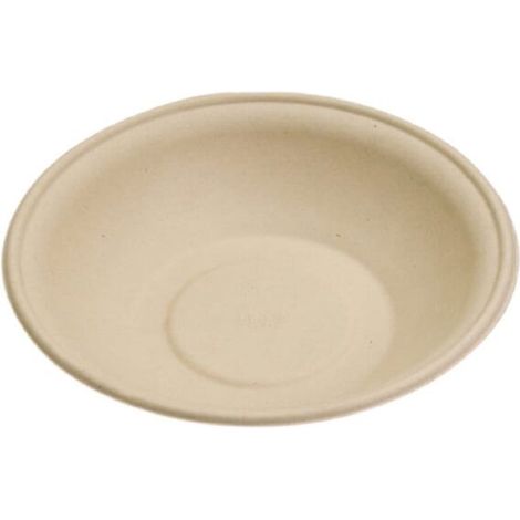 Barquette jetable ronde Nature 900 ml en cellulose - 125 pièces - Ecobioshopping (1/2)