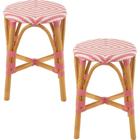 Tabourets parisiens avec assise tressée (lot de 2) - MONTMARTRE (1/5)