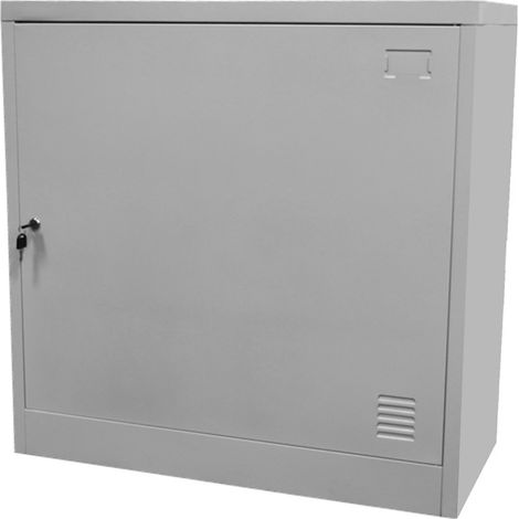 Armadietto Metallico Multiuso 1 Anta 80x40x80 cm con Serratura a Chiave in Acciaio Grigio