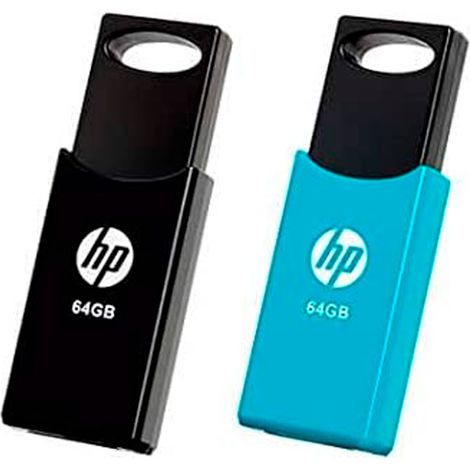 Memoria USB USB 2.0 64GB HP HPFD212-64-TWIN   Negro, Azul (1/2)