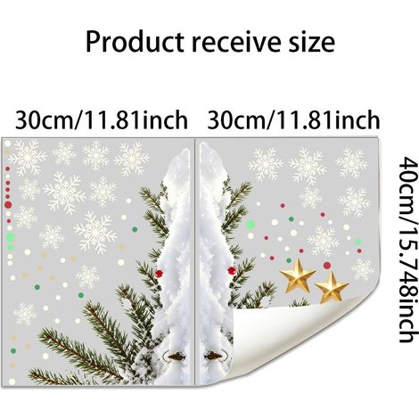 Décorations de Noël, autocollants statiques flocons de neige pour fenêtres, décorations de scènes festives, autocollants pour portes et fenêtres en verre - JDT6075 (3040cm2pcs)