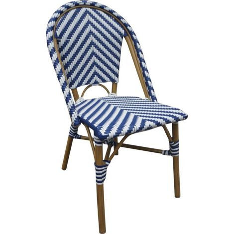 Chaises style parisien en rotin PE bleues (lot de 2) - BOLERO (1/5)