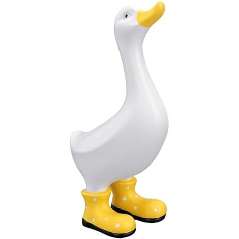 Statue de canard en résine, figurine de jardin colorée avec un design de chaussure unique pour la décoration de patio extérieur (1/5)