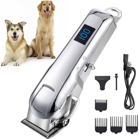 Tondeuse pour animaux - Tondeuse silencieuse pour chiens et chats - Puissante tondeuse à 2 vitesses - 6 accessoires inclus - Convient à tous les types de poils (1/5)