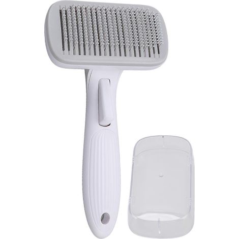 Brosse de toilettage professionnelle à poils souples auto-nettoyante, idéale pour chats et chiens, démêlant et retirant les poils morts, outil de soin pratique (1/5)