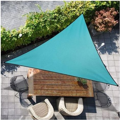 Voile D'ombrage, Triangulaire 3x3x3 m Voile D'ombrage Auvent Imperméable UV Blocage Soleil Voile Abri, Bleu (1/5)