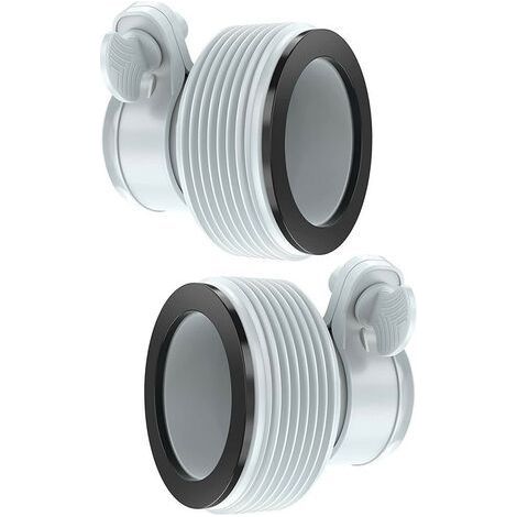 Lot de 2 adaptateurs pour filtre de pompe piscine 32-38mm – Plastique gris clair – Circulation efficace de l'eau – Usage extérieur uniquement-Chrom (1/5)