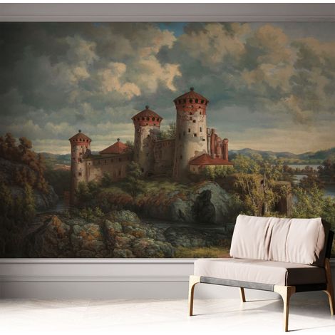 Papier peint adhésif autocollant pour salon chambre à coucher tendance et originale Paysage romantique 312x219 cm (1/5)