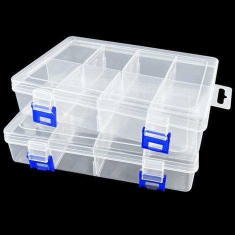 Set di 2 scatole portaoggetti a 8 scomparti (1/5)