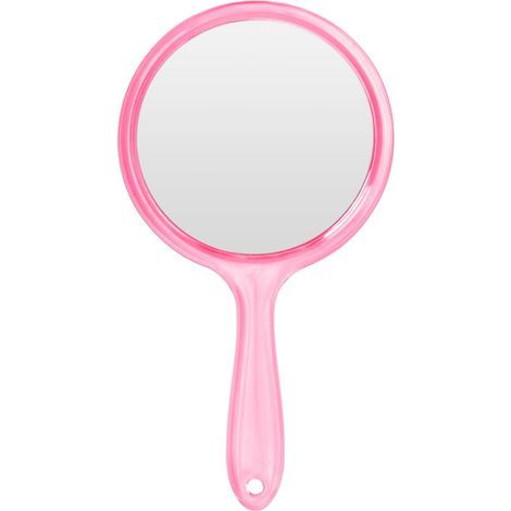 Miroir a Main, Miroir à Main avec Poignée, Miroir Coiffeur avec Poignée, Miroir Double Face Grossissant 1X/2X Miroir de Courtoisie Miroir de Courtoisie Forme Ronde, pour Maquillage Quotidien (Rose) (1/5)