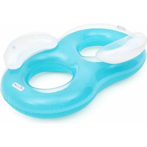 TRADE SHOP - Salvagente Poltrona Doppio Gonfiabile 2 Persone Con Schienale Maniglie Piscina Mare 43009 - (1/5)