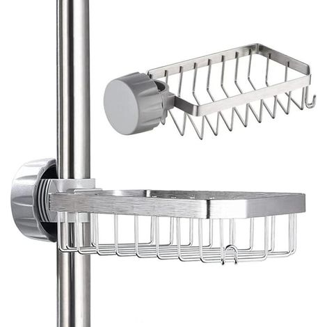 Porte-savon de douche - Acier inoxydable - Sans perçage - Pour tiges de 20 à 32 mm (1/5)