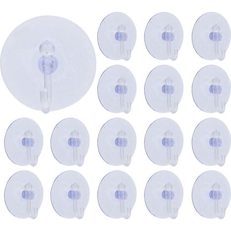 Lot de 40 crochets à ventouse transparents pour murs, fenêtres et portes.-3.00X3.00X1.50CM-Transparent (1/4)