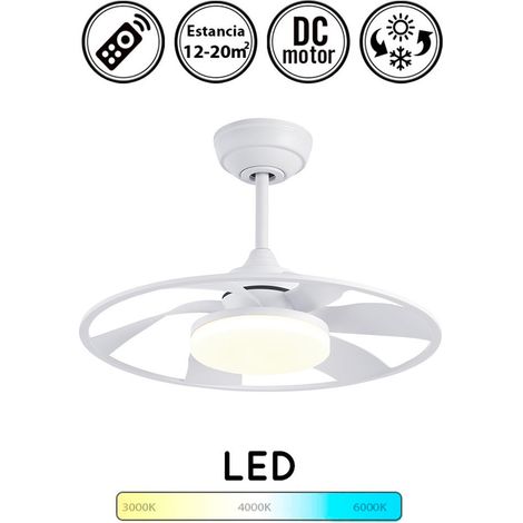 Ventilador de techo con luz silencioso DC con mando Celsius Blanco 55 cm invierno-verano color luz regulable (1/3)