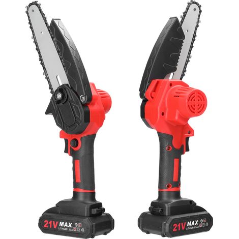 Scies électriques portables de taille 21V 6 pouces, petite tronçonneuse à bois, moteur de brosse, outil de travail du bois à une main pour jardin et verger (1/5)