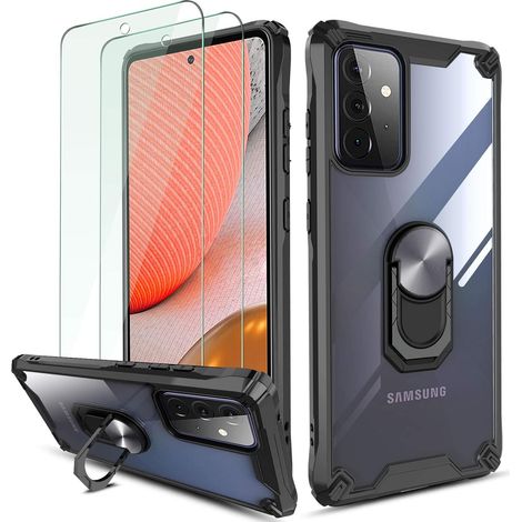 SET CUSTODIA IN SILICONE PER SAMSUNG GALAXY A72 + 2 VETRO TEMPERATO (1/5)