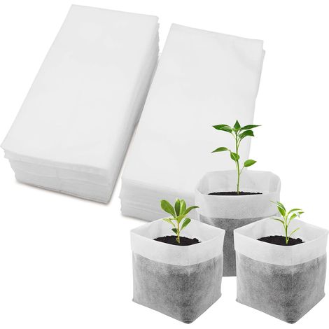 200 Sacs Non Tissés Biodégradables pour Semis/Plantation – Sac de Culture, Godets Semis & Sachets Graines (Pot Horticole sans Fond, Plateau Jardinage DIY) (1/5)