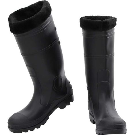 Bottes de pluie avec chaussettes amovibles noir taille 41 PVC