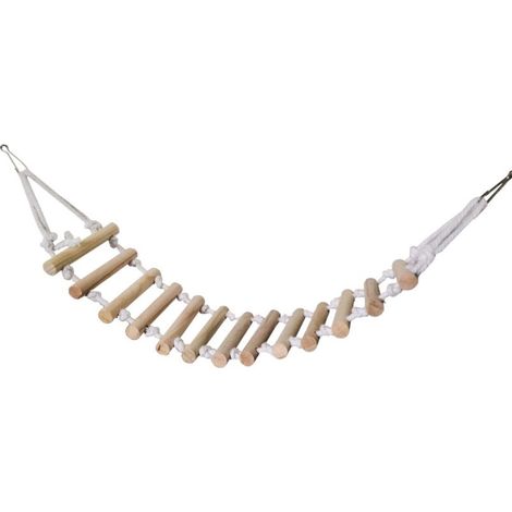 Balançoire pour oiseaux en cage, perchoir en bois naturel, jouet pour perroquet, échelle de corde à grimper, pont pour perruches et autres petits oiseaux, calopsittes (1/5)