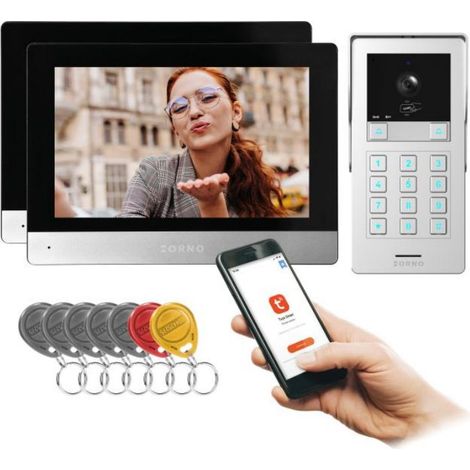 Kit de videoportero GAYD MULTI2, Wi-Fi Tuya Smart, codificador, Full HD 8", negro