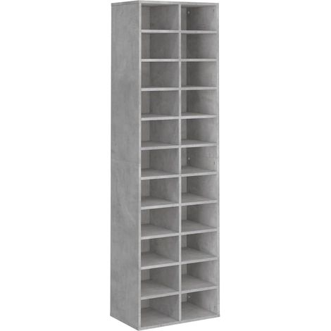 Meuble à Chaussures Étagère à Chaussures - Gris béton 54x34x183 cm Aggloméré BV114505 - BonneVie (1/5)