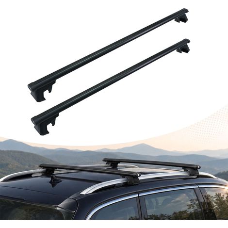 Aluminium Roof Bars, Black, 124 cm - Universal Fit (1/5)
