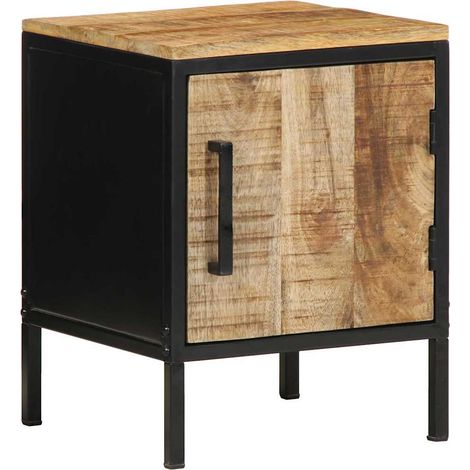 Cabinet de chevet，Table de chevet，Table de nuit Marron et noir 30 x 30 x 40 cm CFW717330 (1/5)