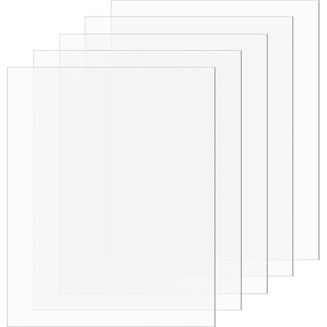Lot de 5 feuilles acryliques 25 x 20 cm, plaques en verre acrylique transparent de 0,5 mm pour décoration de maison, cadre photo, exposition, peinture (1/5)