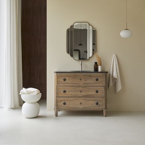 Meuble en bois de pin avec simple vasque 100 Emily (1/5)