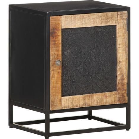 Table de chevet 40x30x50 cm Bois de manguier brut vidaXL (1/5)
