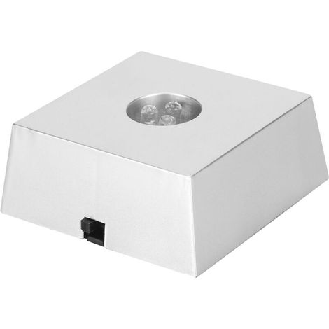 Socle lumineux LED multicolore pour cristaux - Support trapézoïdal élégant avec base lumineuse
