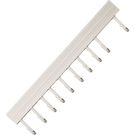 Porte-ustensiles de cuisine mural en aluminium spatial sans perçage pour cuillères spatules planche à découper blanc 10 crochets 50 cm (1/5)